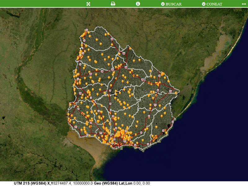 Visualizador geográfico del INC: colonias e inmuebles del Instituto Nacional de Colonización en Uruguay