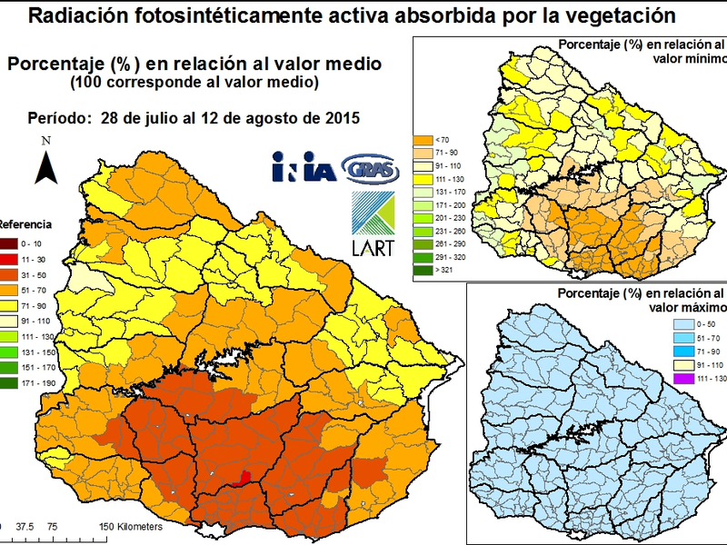 Mapa de radiación fotosintéticamente activa absorbida por la vegetación – INIA GRAS